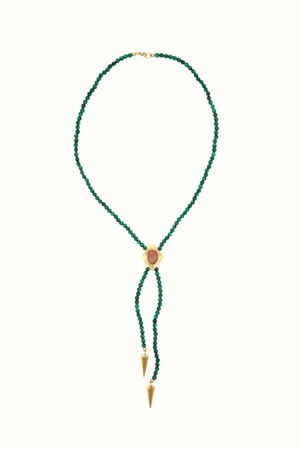 Collier Claris Virot Bolo Malachites et opale