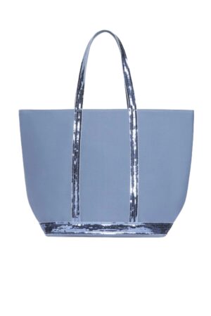 Cabas M zippé en toile bleu cendre Vanessa Bruno