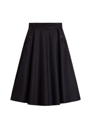 Jupe laine rayure tennis bleu Golden Goose