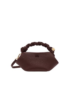 Mini sac Bou Ganni cuir grainé marron