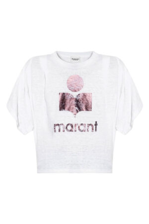 T-shirt Koldi blanc et bordeaux Isabel Marant