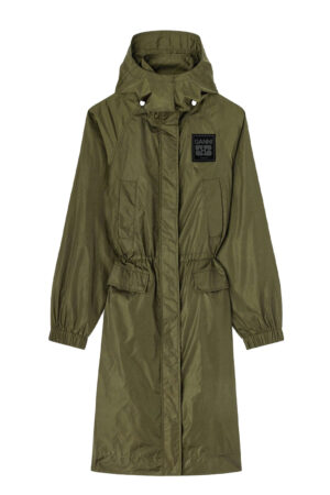 Parka en nylon kaki Ganni