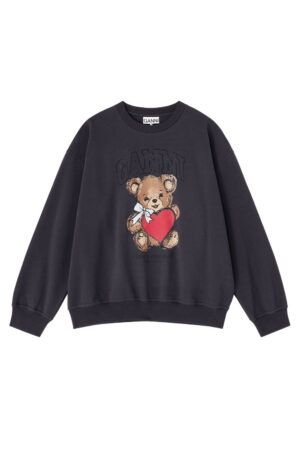 Sweat-shirt noir à motif ours Ganni