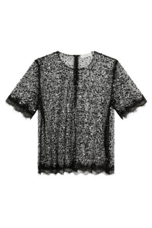 Haut noir à sequins Roseanna
