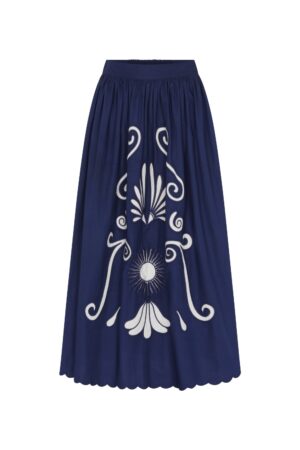 Jupe Larissa Carolina K Bleu Marine et Blanc