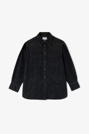 Chemise Denim Ganni Noir