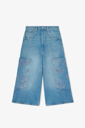 Jean Cargo Court Ganni Bleu Vintage